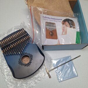 Kalimba Thumb Piano 17 Key Finger Piano Blue Portable Hammer Instructions Kit